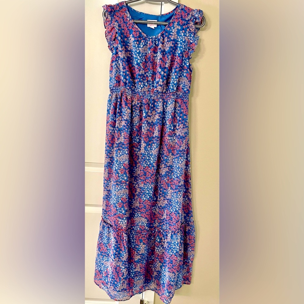 Floral Blue maternity dress